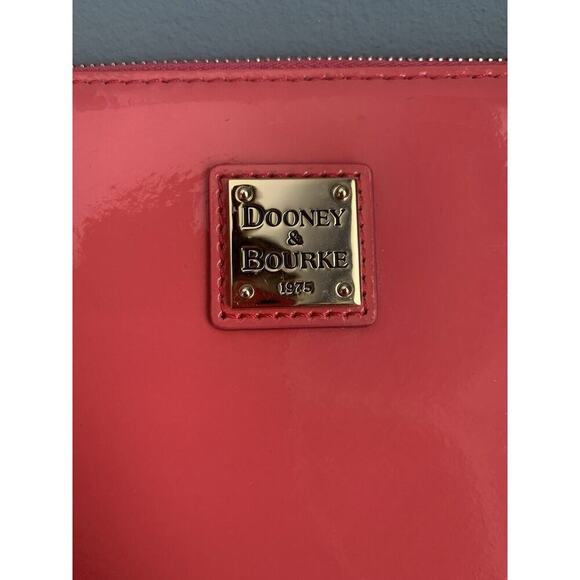 Dooney & Bourke Patent Leather Hot Pink Janine Crossbody Clutch Purse Barbie - Picture 7 of 13